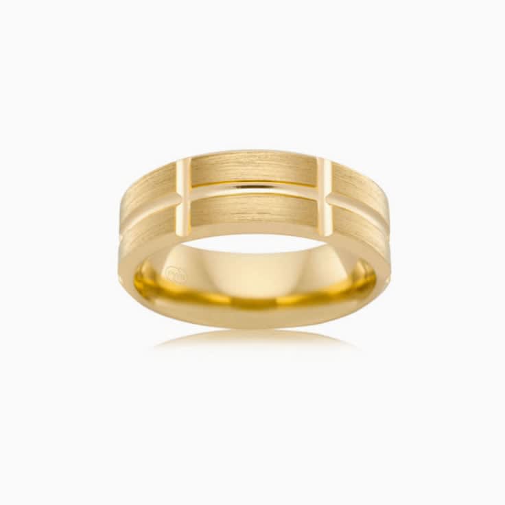 Grooved mens wedding F3924