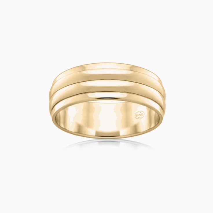 Grooved Mens Wedding band J2118