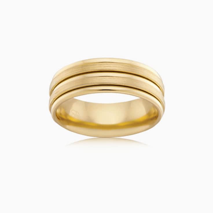 Double Grooved Mens ring J2700