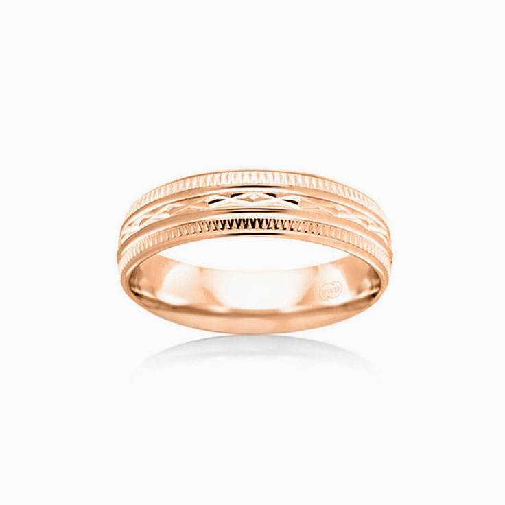 Carved Mens Wedding ring HR3858