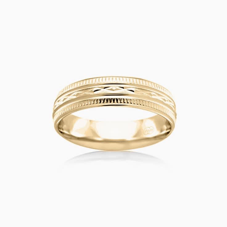 Carved Mens Wedding ring HR3858