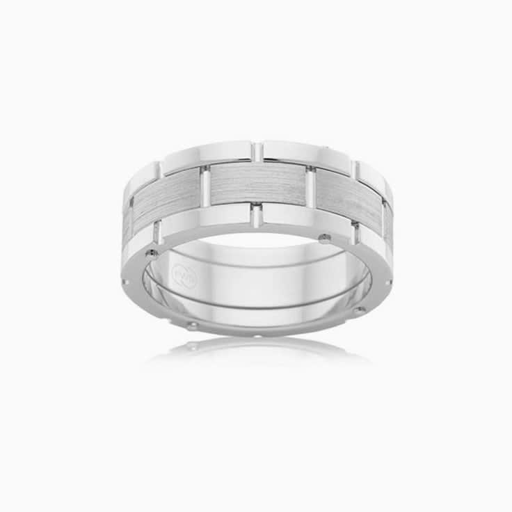 Patterned Mens wedding ring J3991