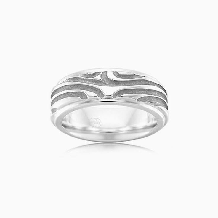 Carved Mens Wedding ring J4056
