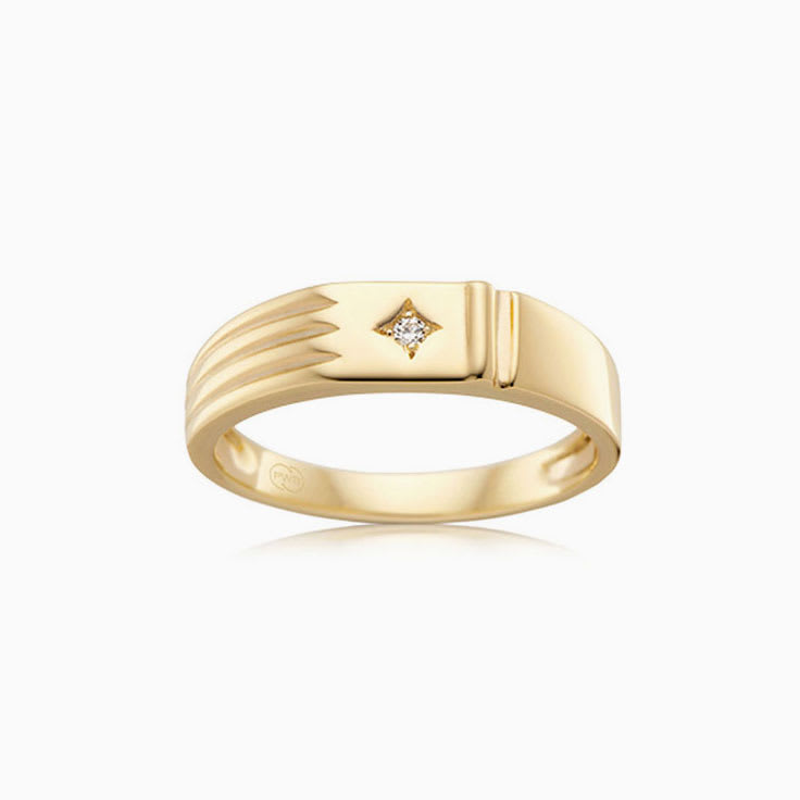 Signet Ring With Diamond Motif