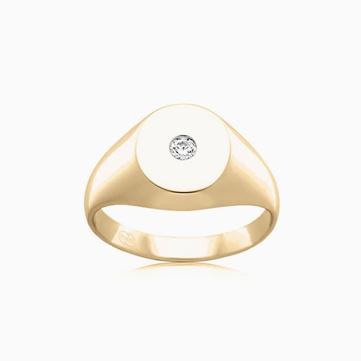 Drop Set Signet Ring