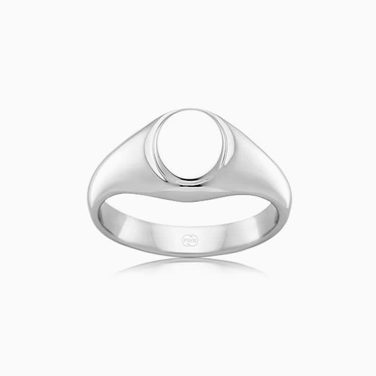 Carved Oval Signet Mens Ring