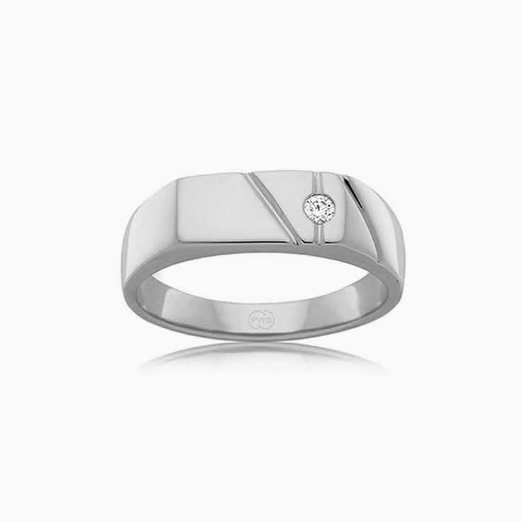 Rectangle Diamond Signet Ring