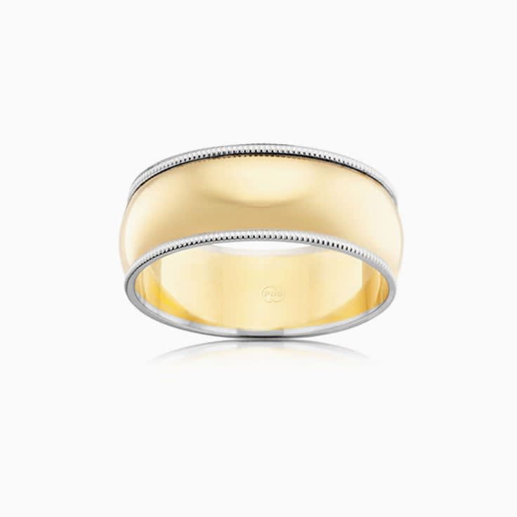 Two Tone Mens Wedding Ring 2T1433