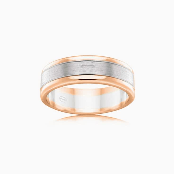 Two tone Mens Wedding Ring 2T2702
