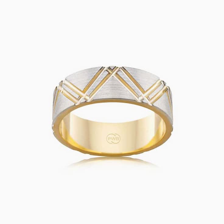 Two tone wedding ring 2T3725