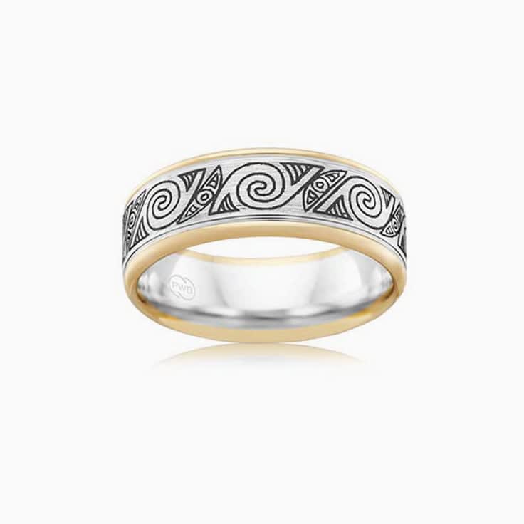 Black rhodium Pattern ring 2T4076
