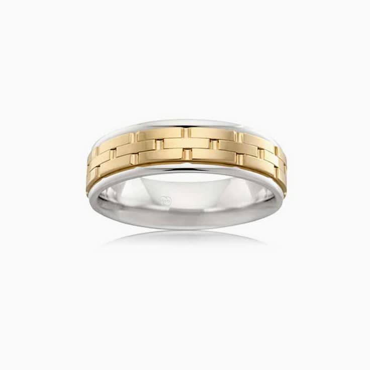 Brick Pattern mens wedding ring 2TJ2724