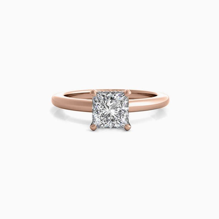 Princess Cut diamond solitaire engagement ring