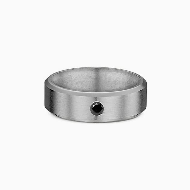 Titanium Mens Diamond Wedding Band