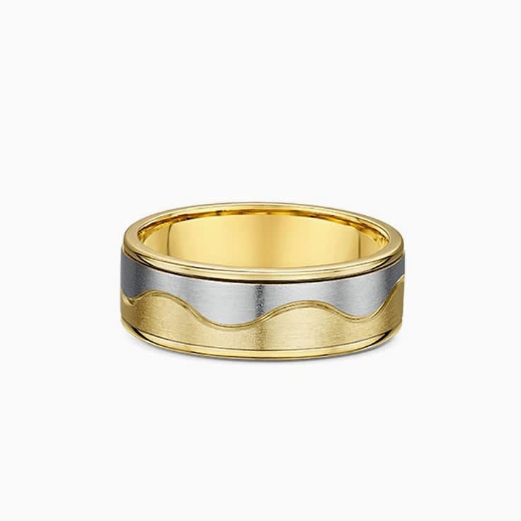 Wave Pattern Mens Wedding Band
