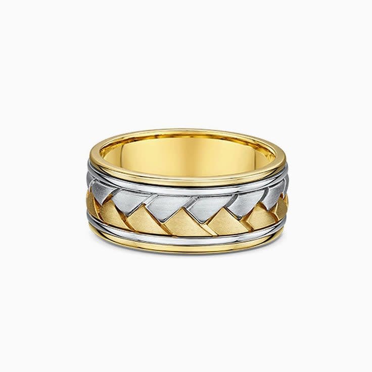Braided Two Tone Mens Wedding Band