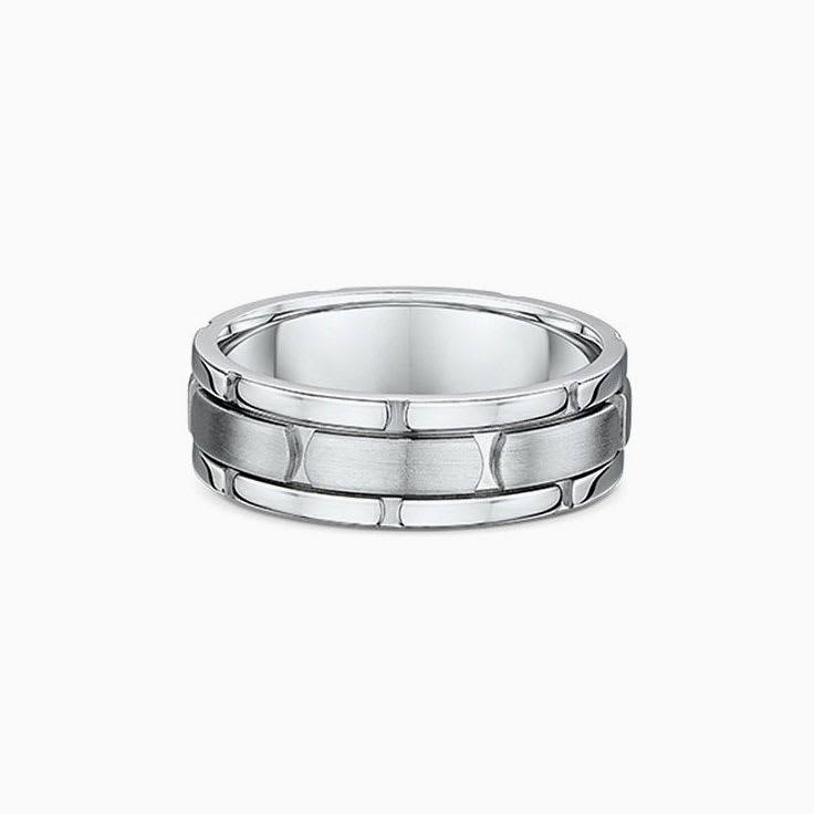 Mens Carved Wedding Band