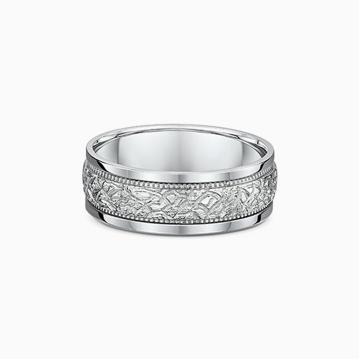 Mens Carved Wedding Ring
