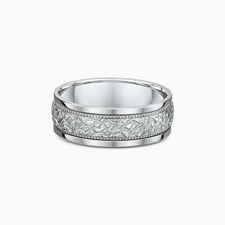 Mens Carved Wedding Ring