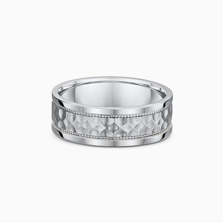 Mens Hammered Wedding Ring