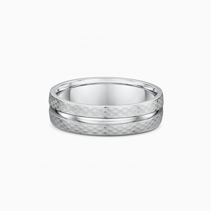 Mens Textured Wedding Ring