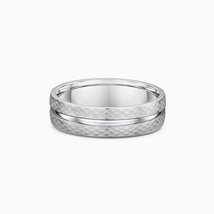 Mens Textured Wedding Ring