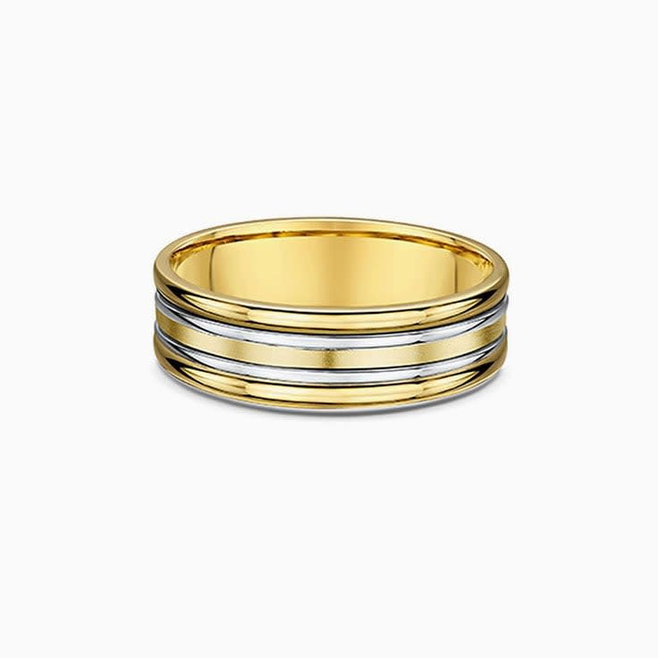 Brushed Two Tone Mens Ring
