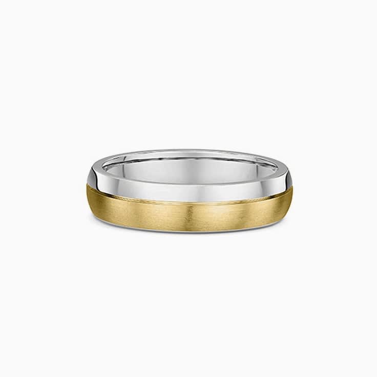 Grooved Two Tone Mens Ring