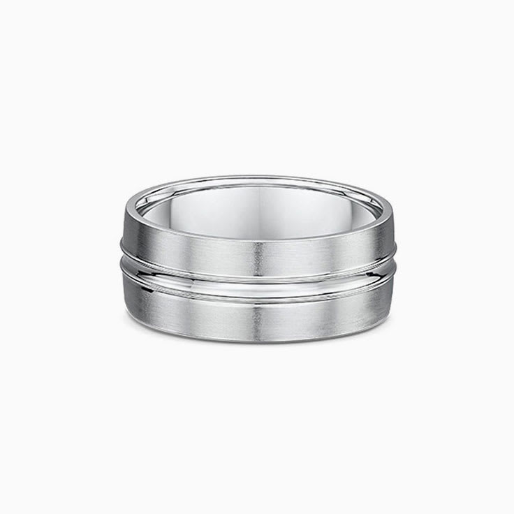 Mens Wedding Band With Brushed Finish
