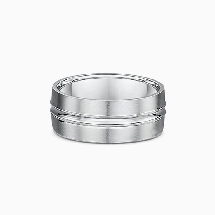 Mens Wedding Band With Brushed Finish