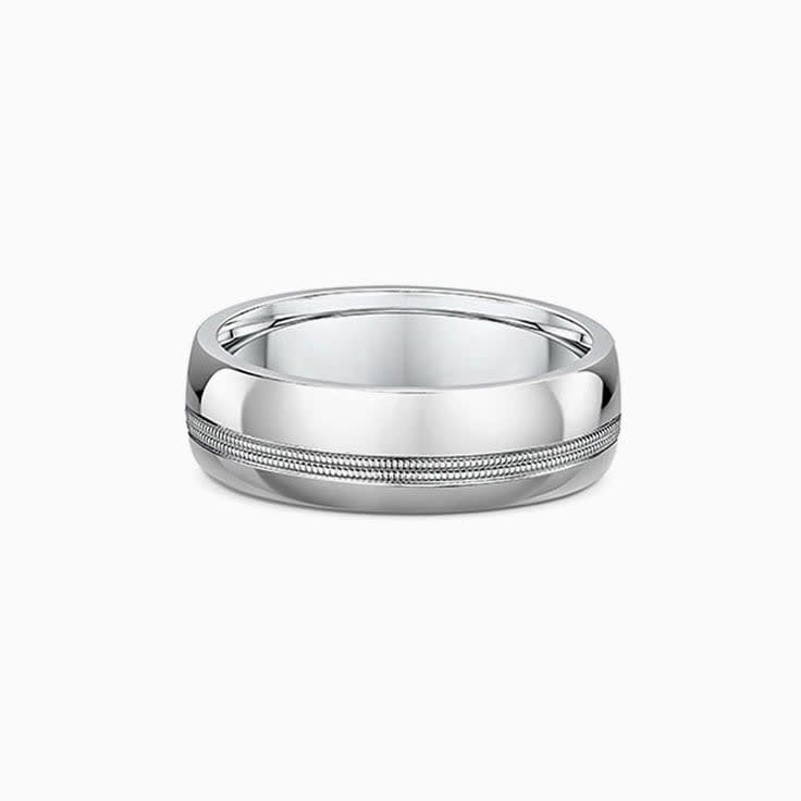 Double Milgrained Mens Wedding Band