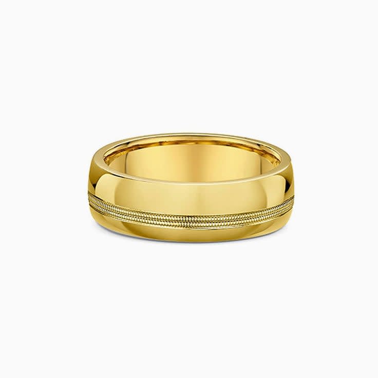 Double Milgrained Mens Wedding Ring