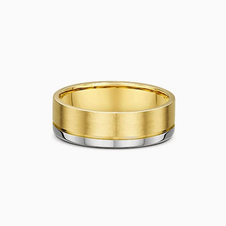 Dual Tone Single Ridged Mens Band