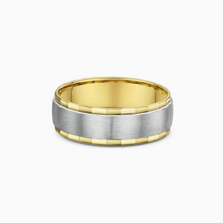 Two Tone Mens Band With Brushed Finish