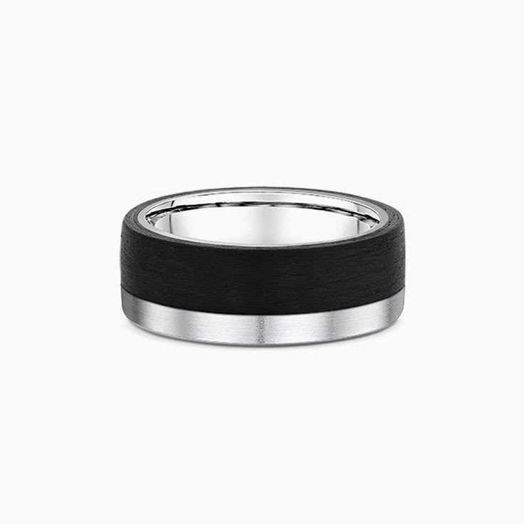 Mens Ring with Carbon Fibre and Gold