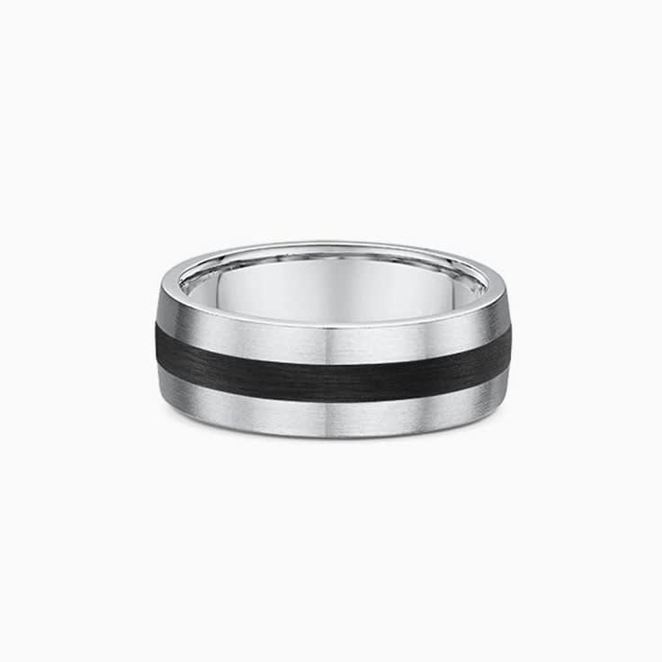 Centre carbon fibre mens ring 816A04