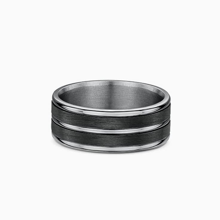 Double stripped titanium ring 596B01