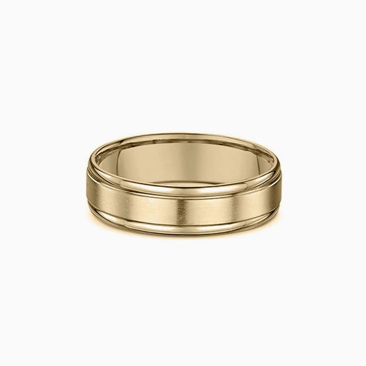 Brushed Centre Two Tone Mens Wedding Ring