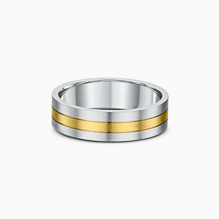 Two Tone Matte Finished Mens Ring
