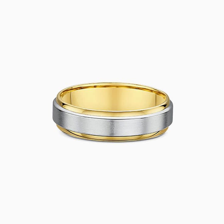 Two Tone Matte Wedding Band