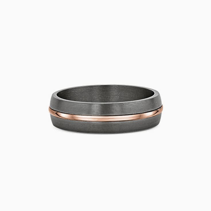 Gold grooved Tantalum ring 782A04