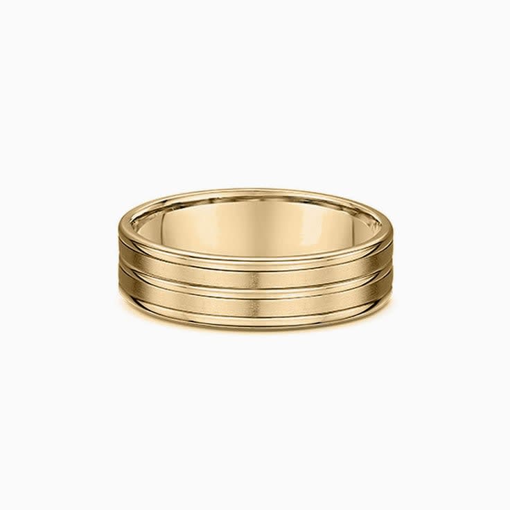 Grooved mens wedding ring 309A001