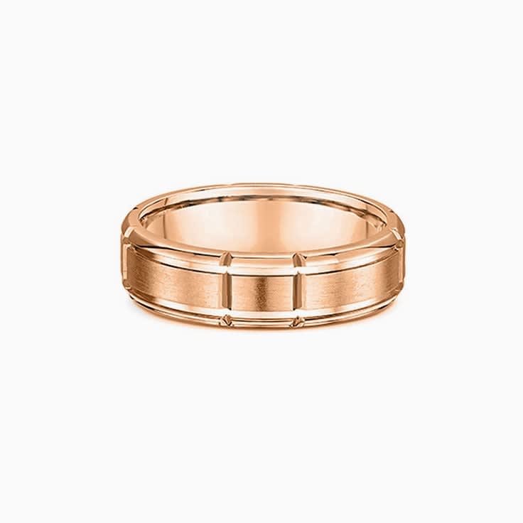 Grooved mens wedding ring 420A002