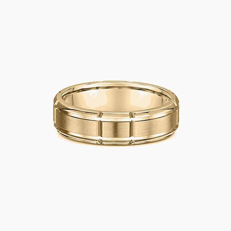 Grooved mens wedding ring 420A002