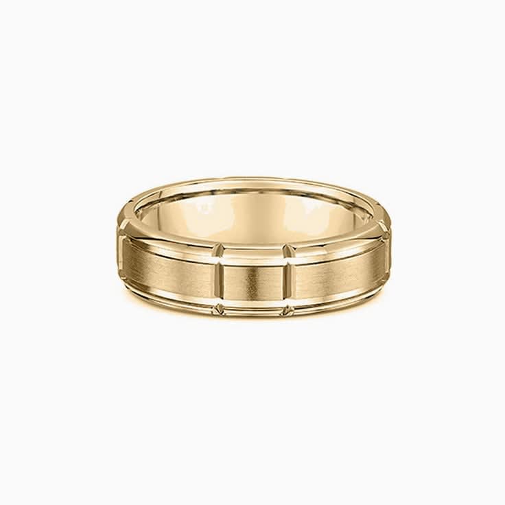 Grooved mens wedding ring 420A002