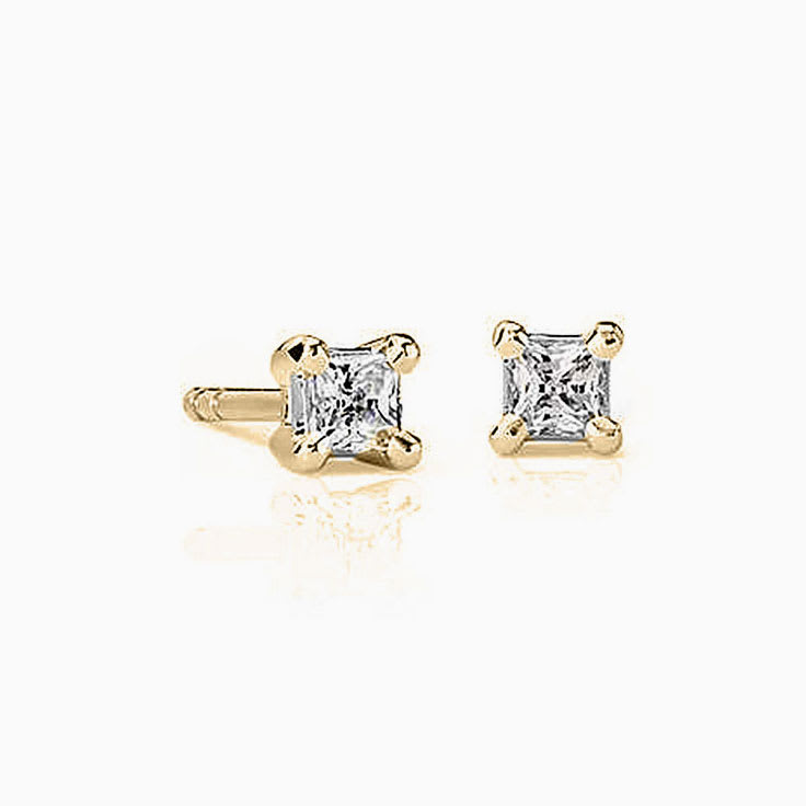 1 carat Princess cut diamond studs