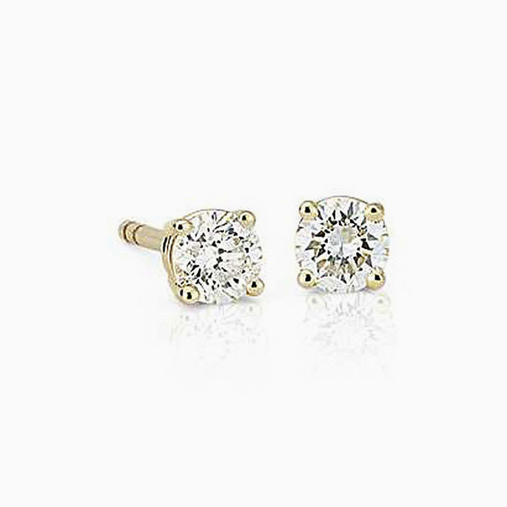 Half carat round diamond studs