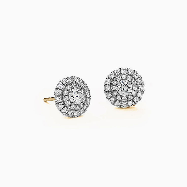 Double halo diamond studs
