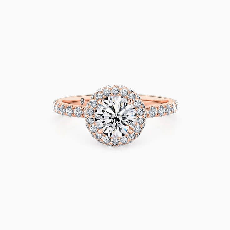 Round Brilliant Cut Diamond Engagement Ring With a 3DHalo