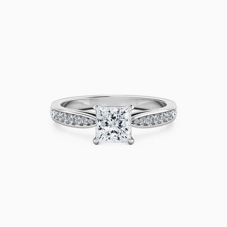 Classic Princess cut diamond engagement ring